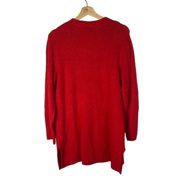 Old Navy Petite Bright Cherry Red Long Mid Length Cardigan Sweater MP - Picture 2 of 4
